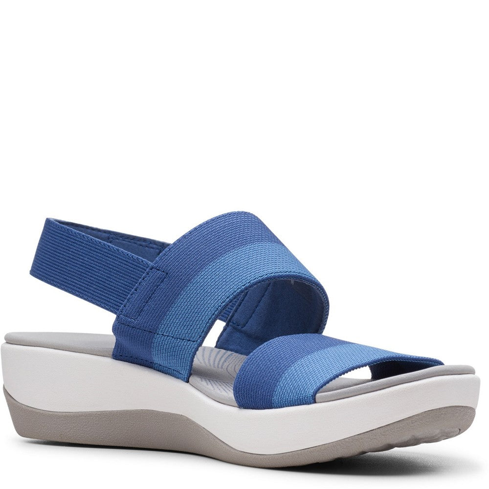 Womens Clarks Arla Jacory Touch Fastening Sandal Blue | Brantano