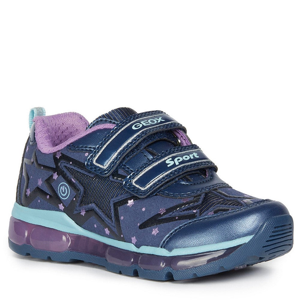 Girls Geox J Android Girl B Touch Fastening Trainer Navy | Brantano