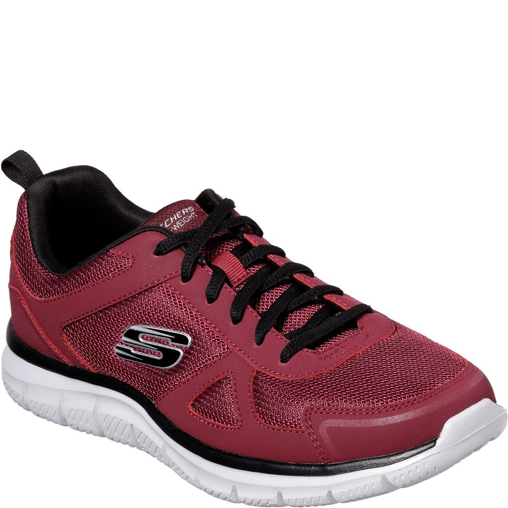 Mens Skechers Track Scloric Sports Shoes Red | Brantano