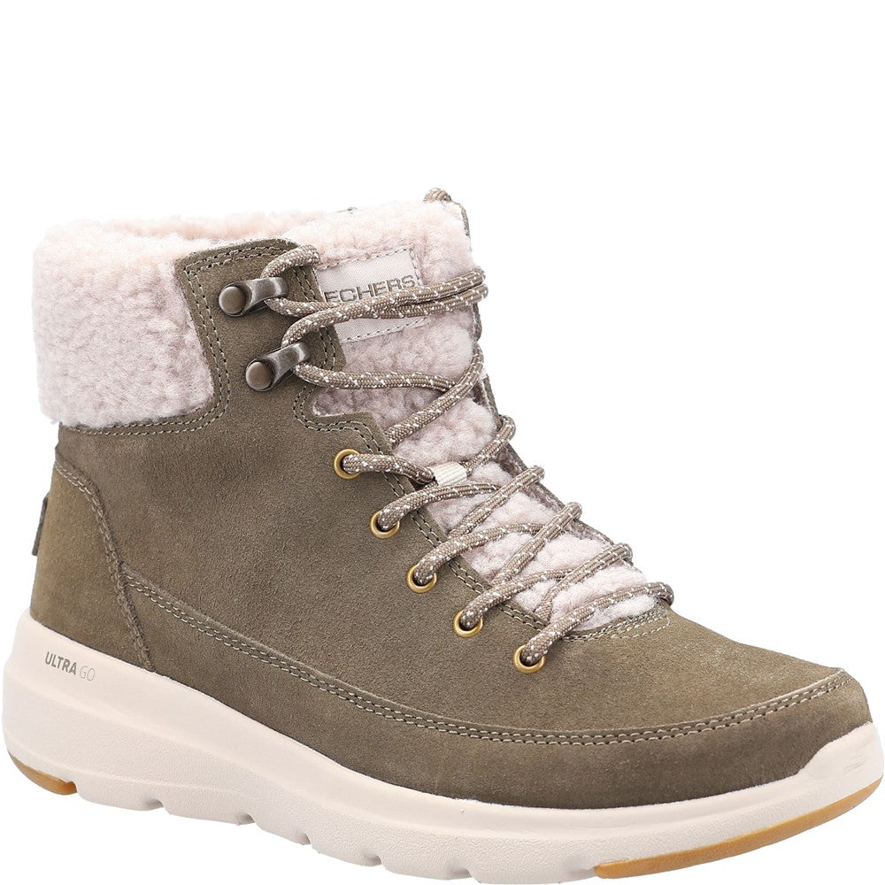Womens Skechers On-the-GO Glacial Ultra Woodlands Ankle Boots Olive |  Brantano