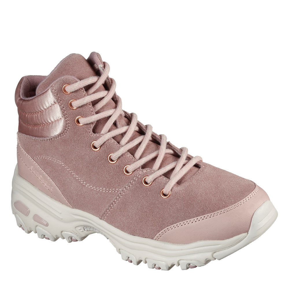 Womens Skechers D'Lites Ankle Boots Pink | Brantano