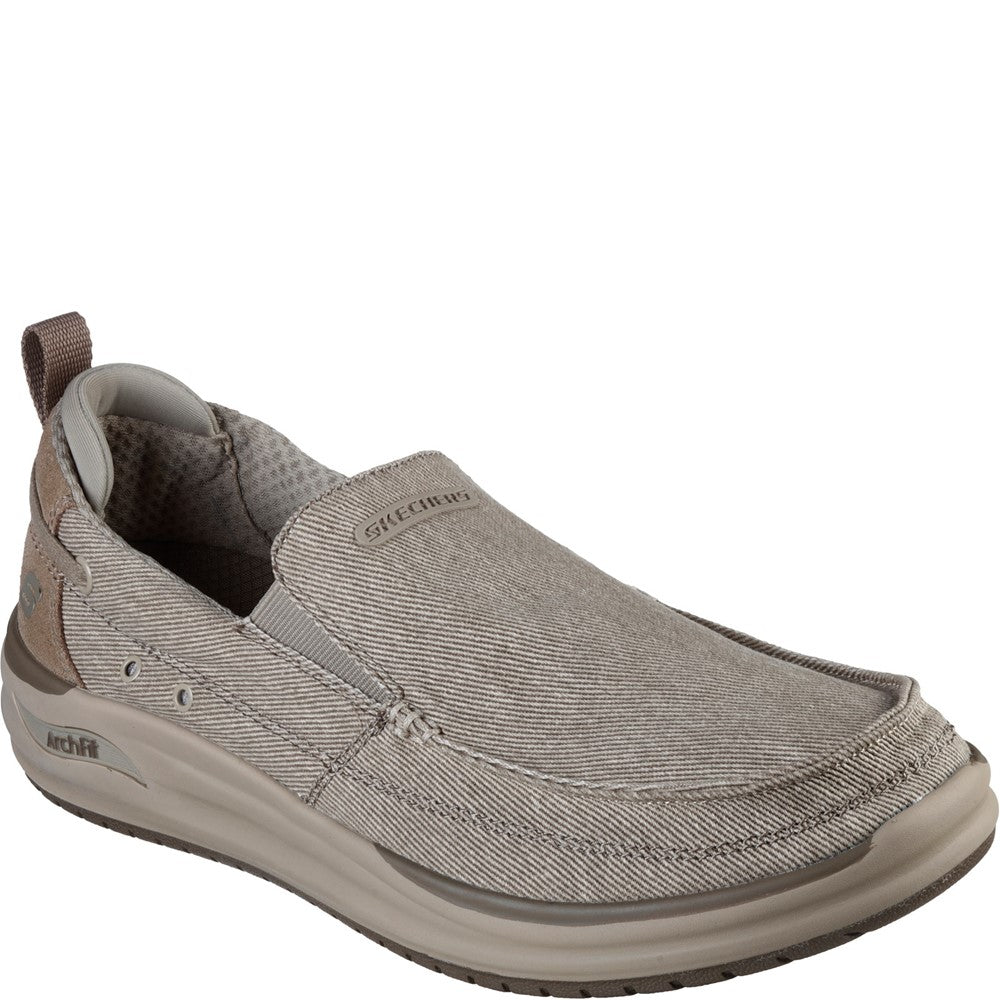 Fange hack Citere Mens Skechers Arch Fit Melo Port Bow Shoes Taupe | Brantano