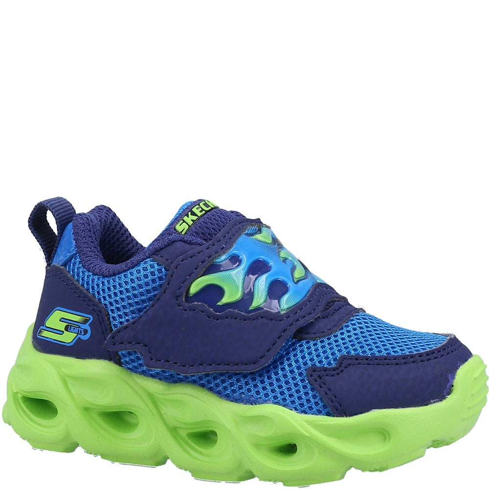 Boys Skechers Thermo-Flash Flame Flow Trainers Navy | Brantano