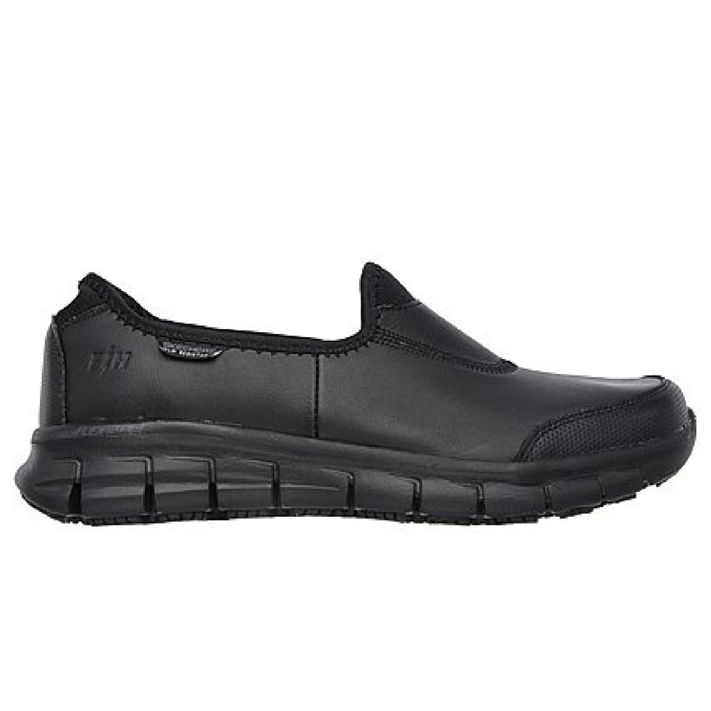 Womens Skechers Workwear Sure Track Slip Resistant Occupational Shoe Black Brantano