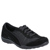 Skechers Breathe-Easy-Weekend Wishes Suede & Mesh Lace Up Trainer