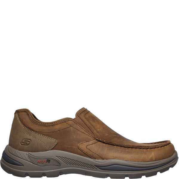 Mens Skechers Arch Fit Motley Hust Slip On Shoes Brown