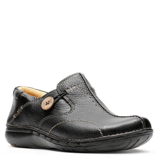Womens Clarks Un Loop Shoes Black | Brantano