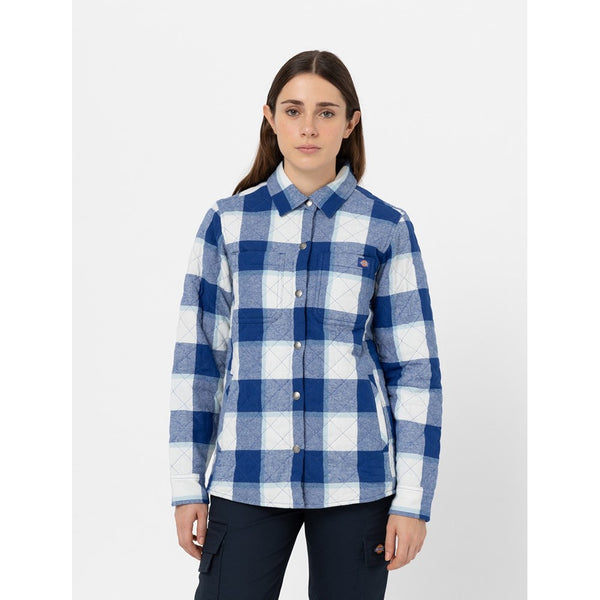 Womens Dickies Flannel Shirt Jacket Blue | Brantano